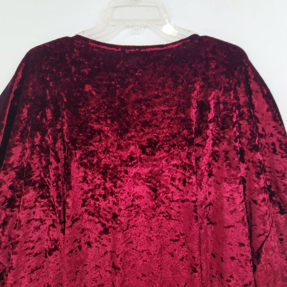 10. Jodifl Women's Long Sleeve Velour Embodary Red Size Large - Picture 9 of 11